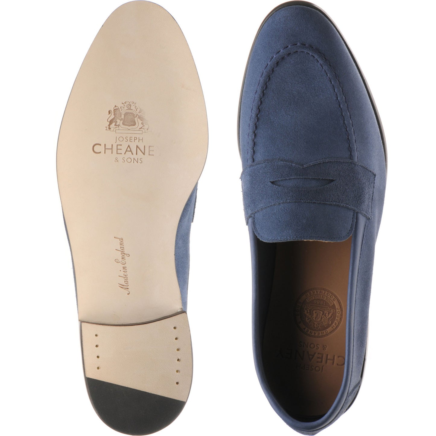 Product image for Cheaney Toby mens loafers in blue suede