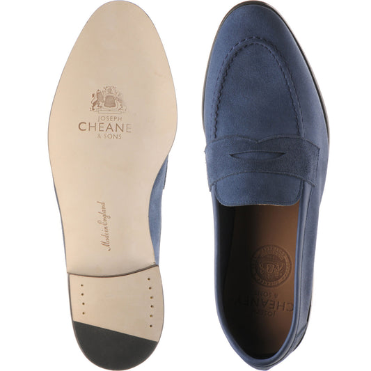 Product image for Cheaney Toby mens loafers in blue suede