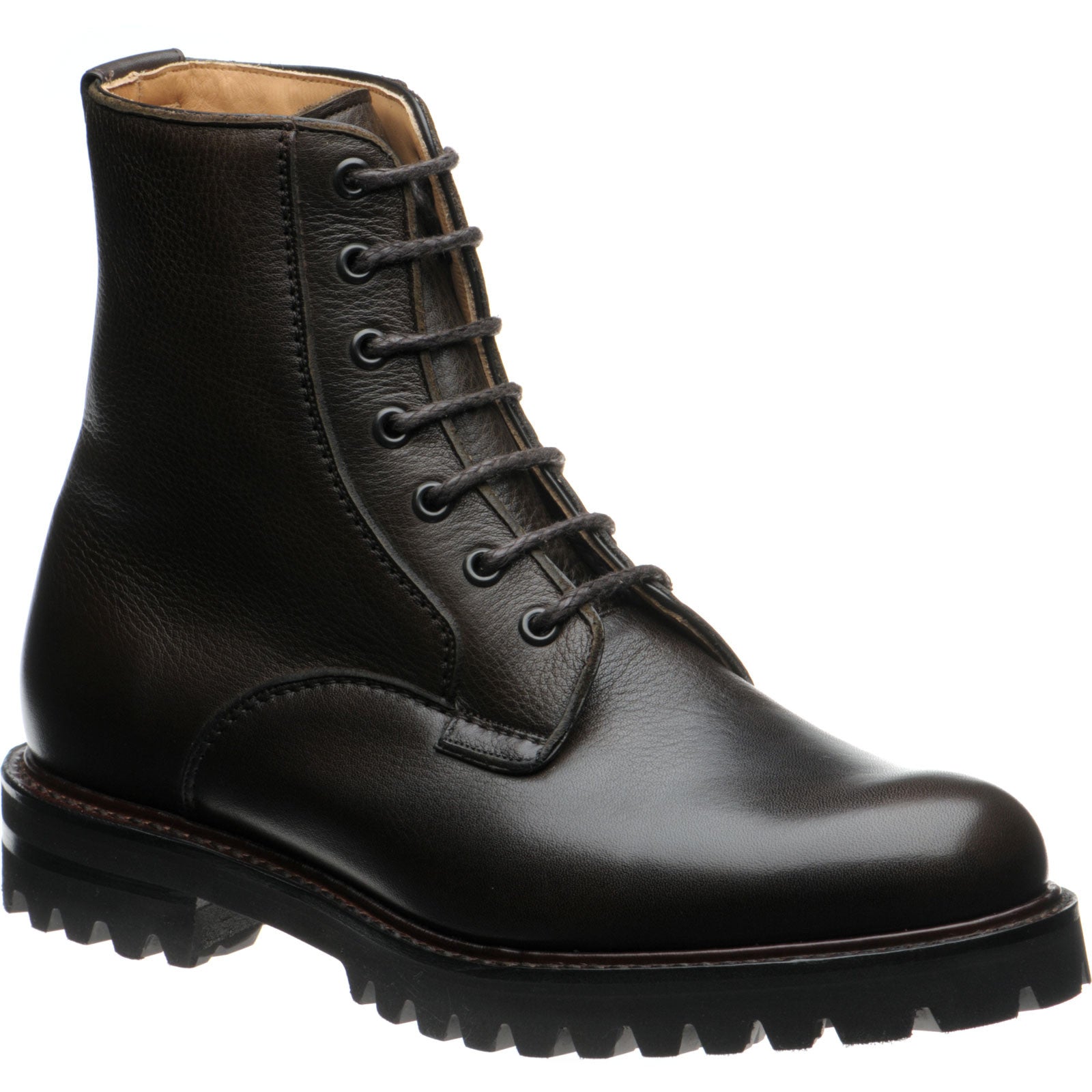 Church Coalport mens rubber-soled boots in ebony grain – Herring