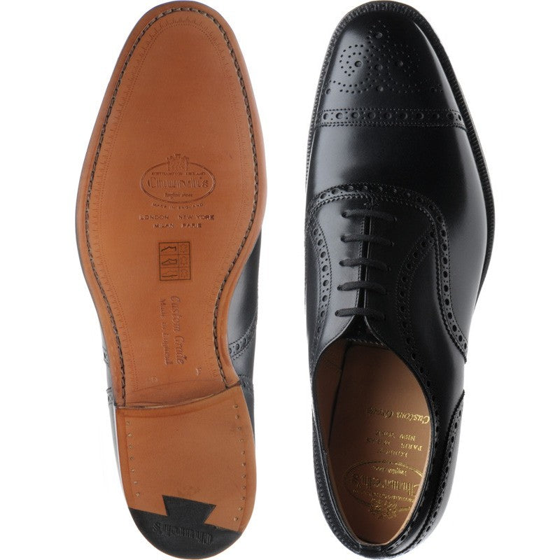Product image for Church Diplomat mens semi-brogues in black calf