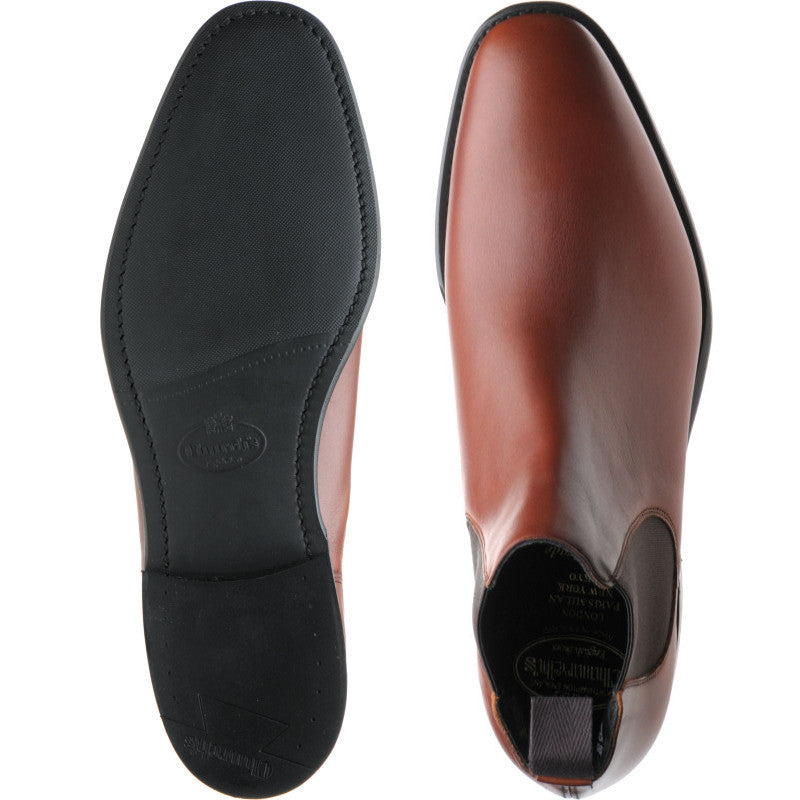 Product image for Church Prenton mens rubber-soled Chelsea boots in brandy calf