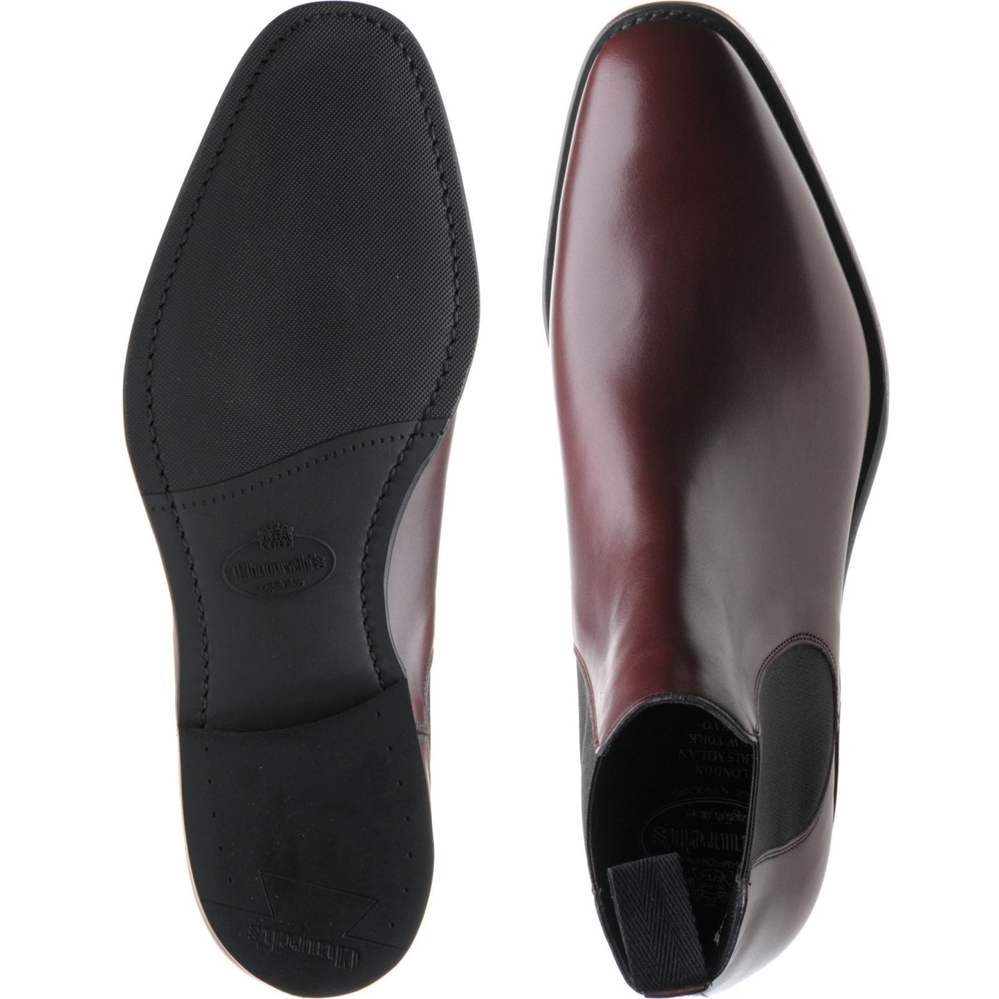 Product image for Church Prenton mens rubber-soled Chelsea boots in burgundy calf