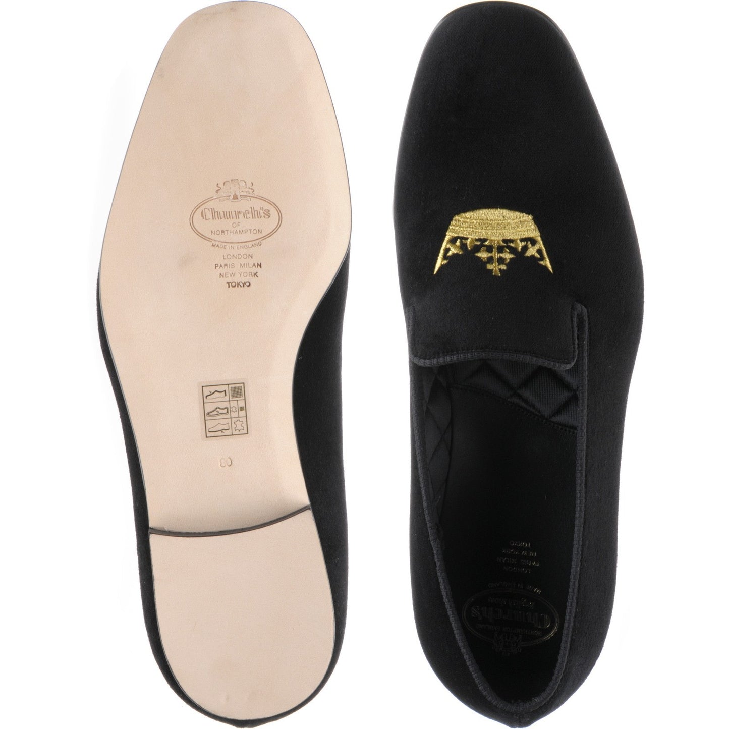 Product image for Church Sovereign slippers in black velvet