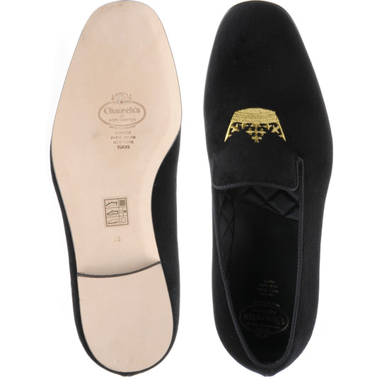 Product image for Church Sovereign slippers in black velvet