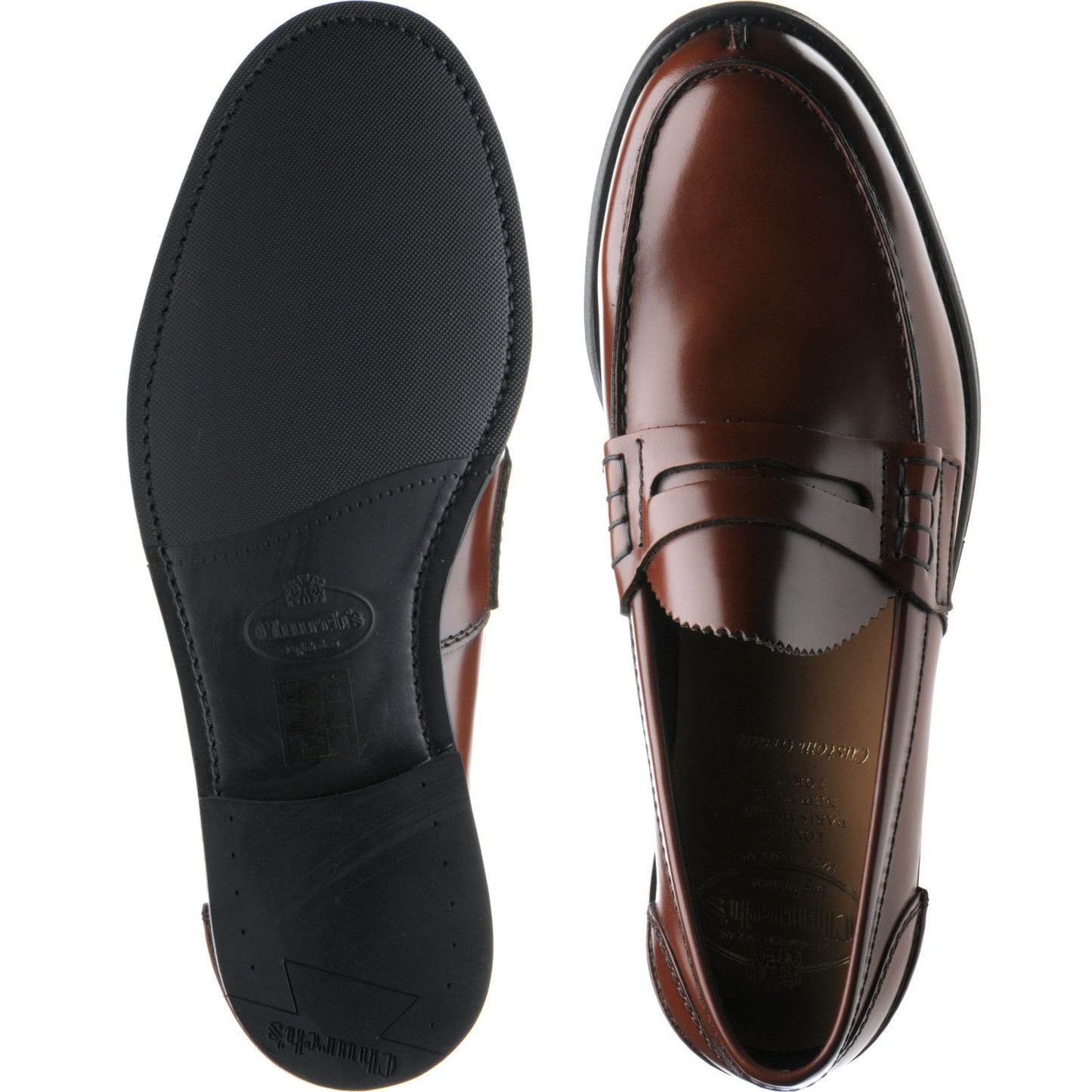 Product image for Church Tunbridge R mens rubber-soled loafers in tabac