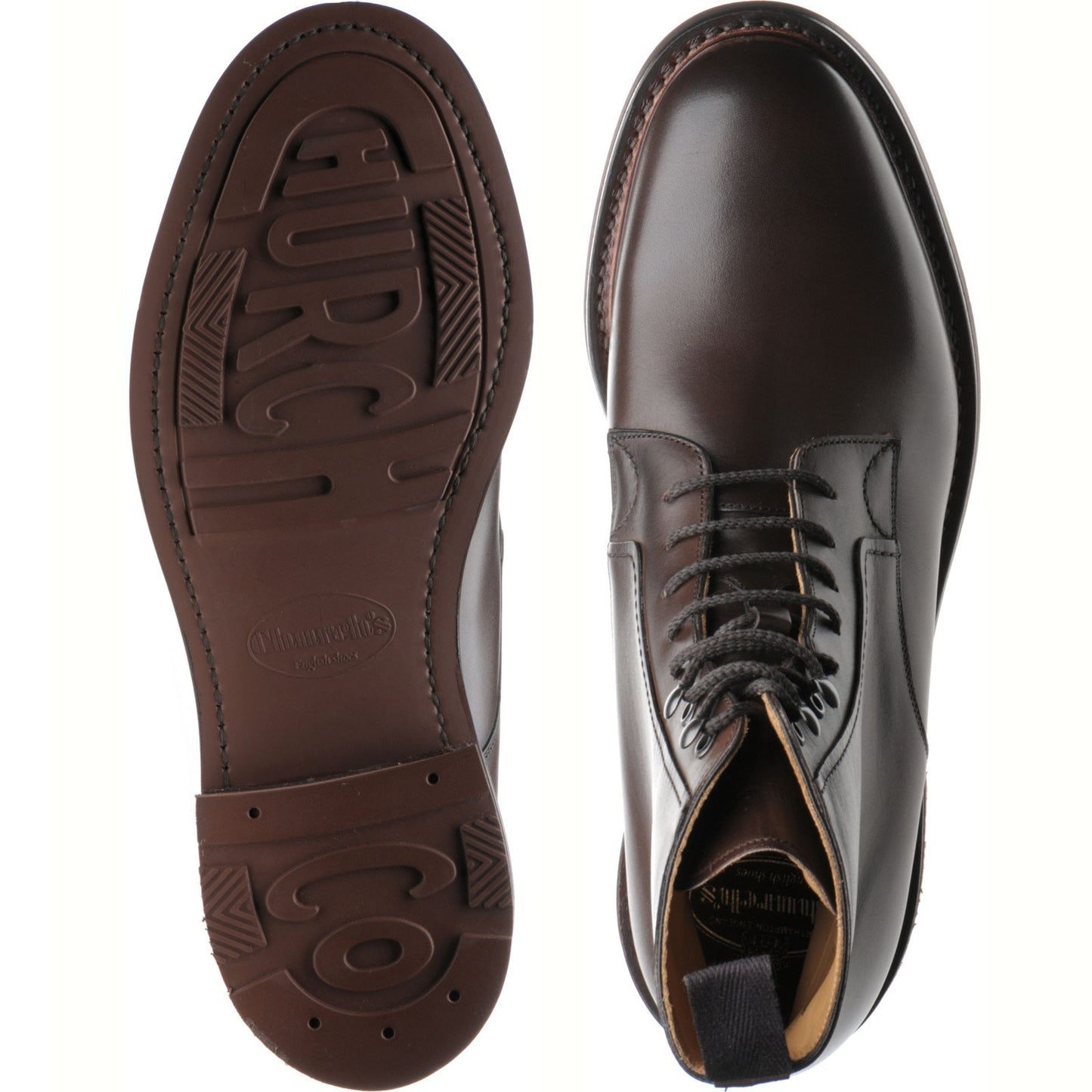 Product image for Church Wootton mens rubber-soled boots in ebony calf