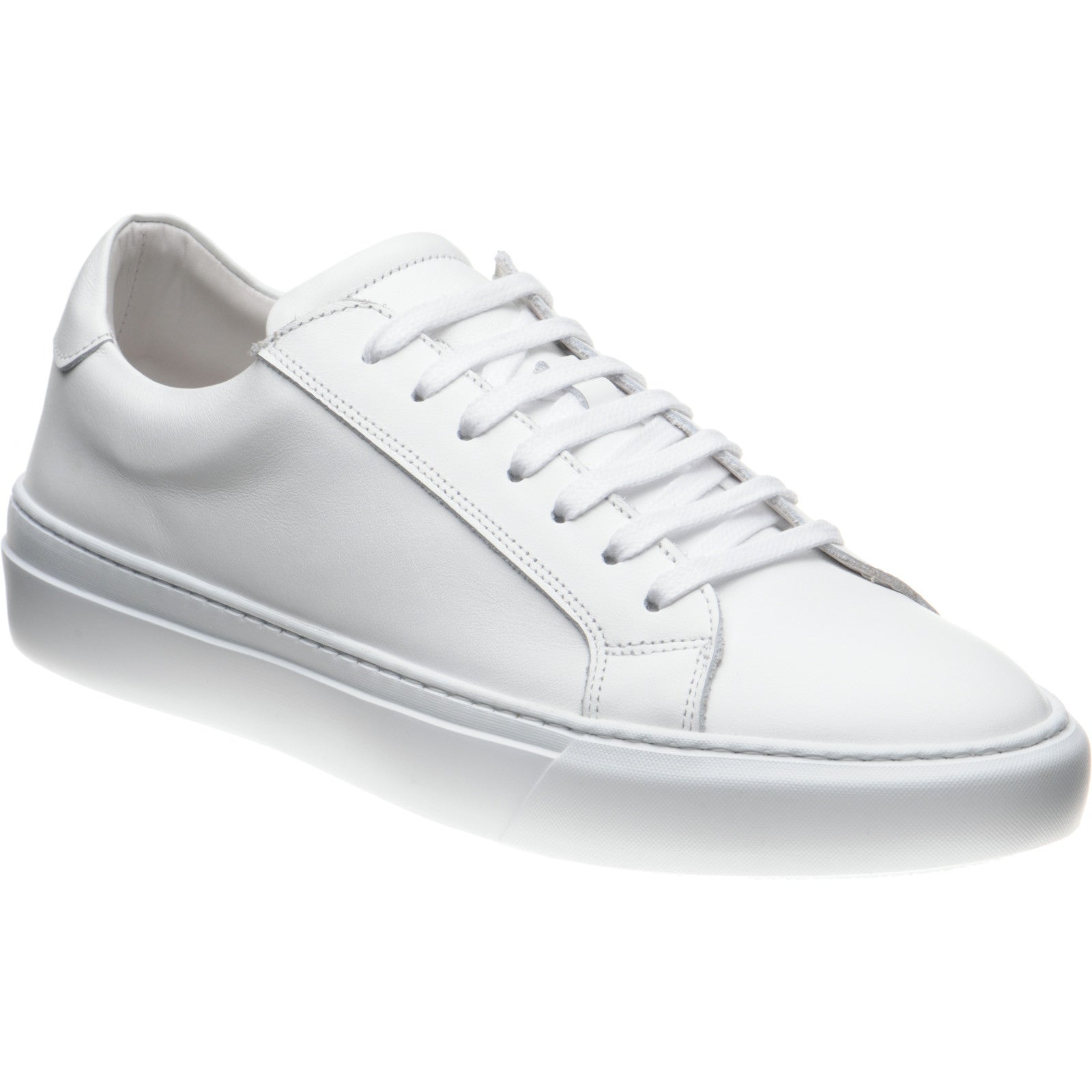 Herring Amalfi mens rubber-soled trainers in white calf – Herring Shoes