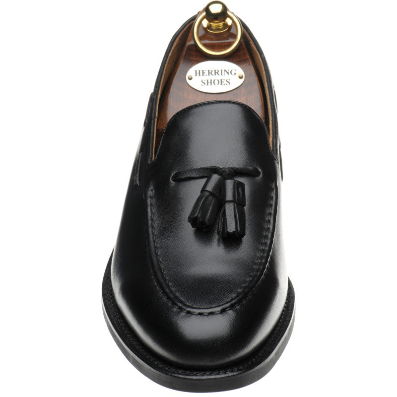 Product image for Herring Barcelona Rubber mens hybrid-soled loafers in black calf