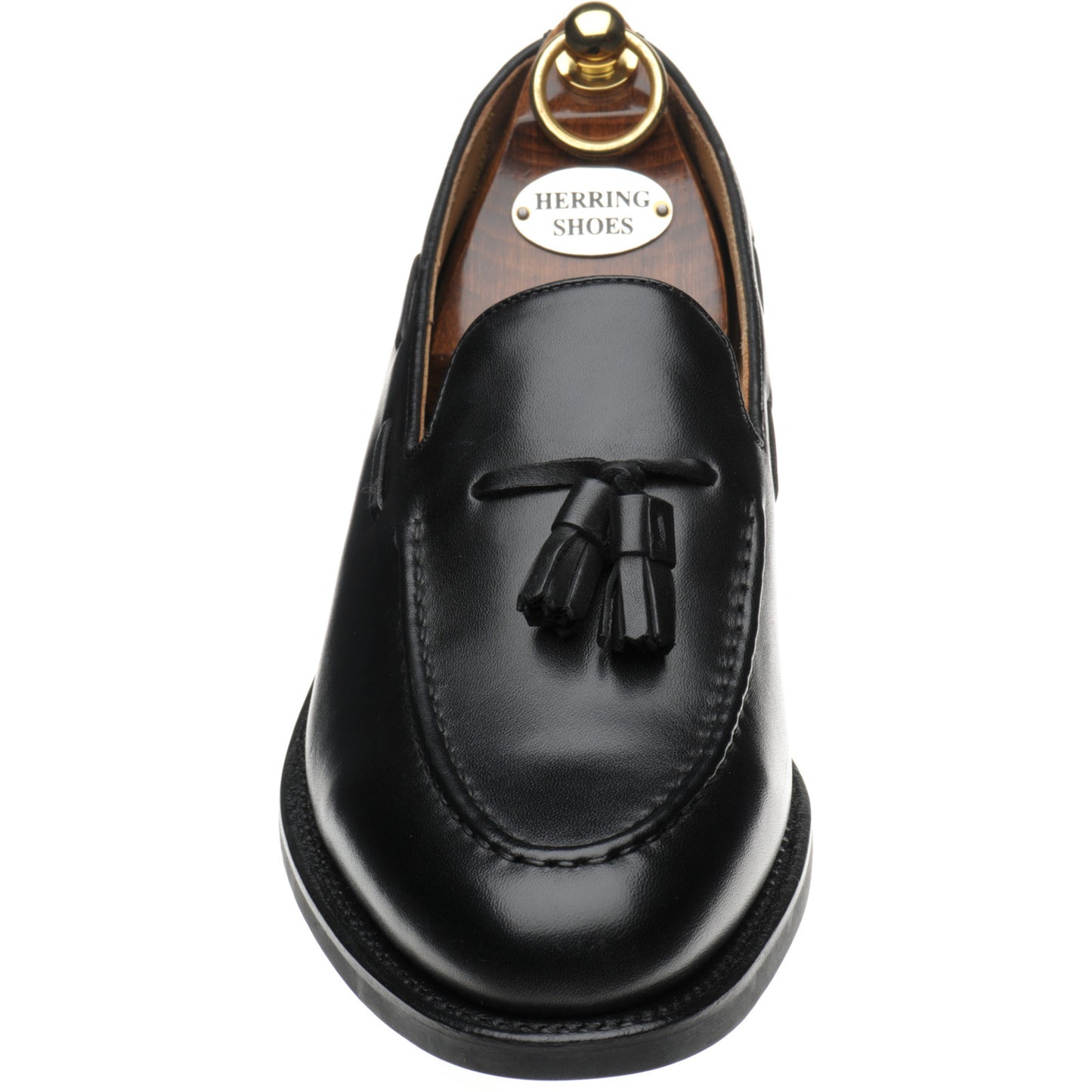 Product image for Herring Barcelona Rubber mens hybrid-soled loafers in black calf