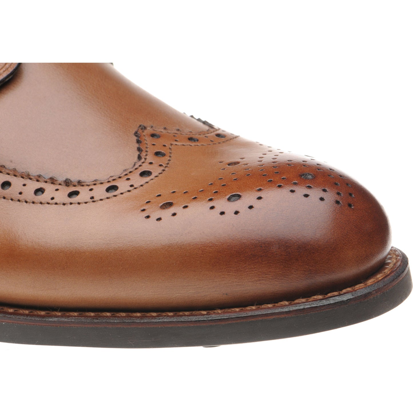 Product image for Herring Bath mens rubber-soled brogues in cognac calf