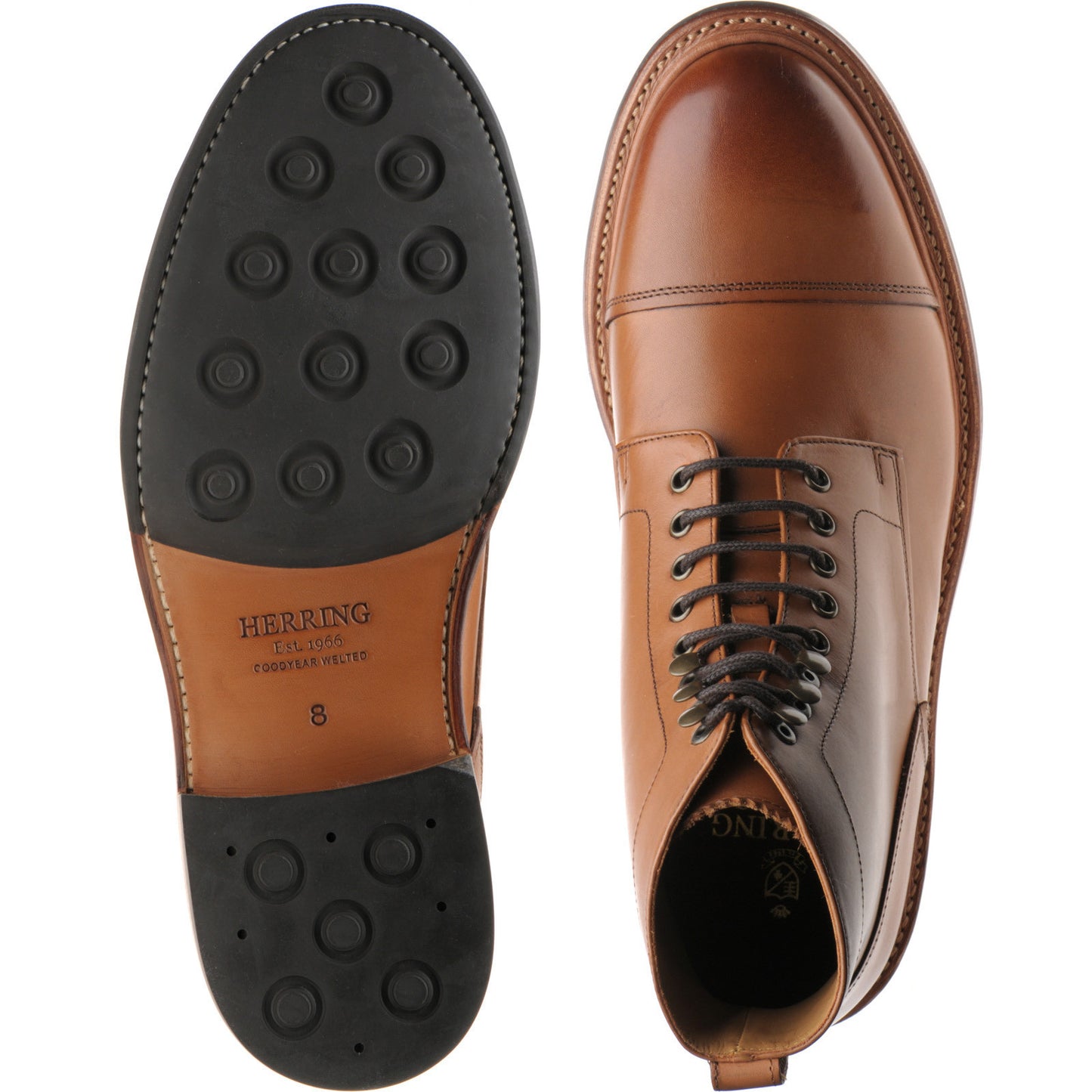 Product image for Herring Belstone mens hybrid-soled boots in tan calf