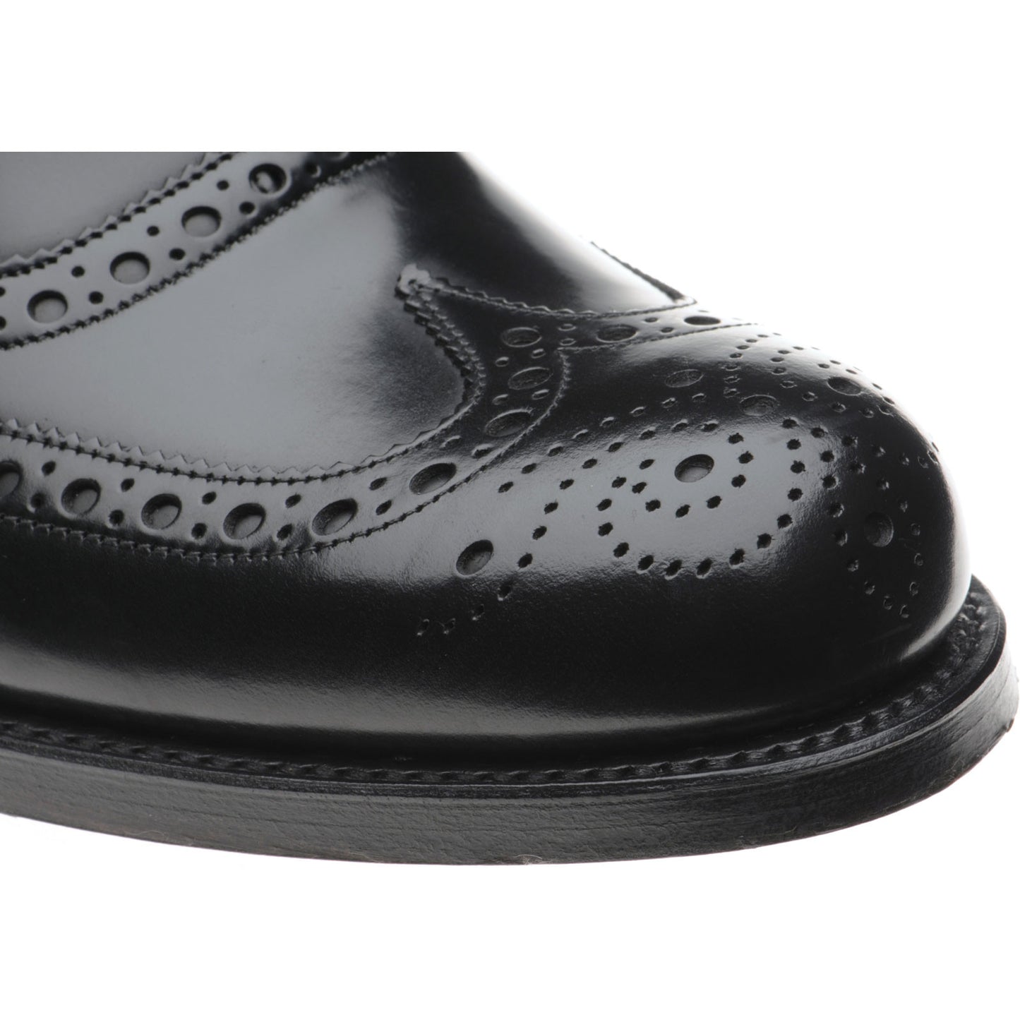 Product image for Herring Birchwood mens brogues in black polished