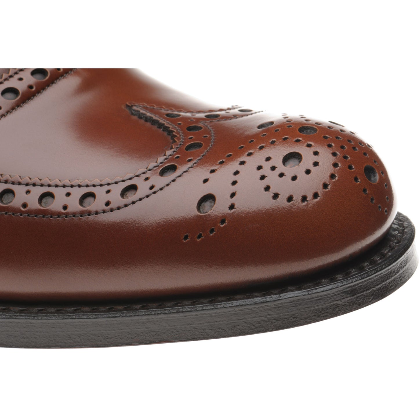 Product image for Herring Birchwood mens brogues in santalum brown polished
