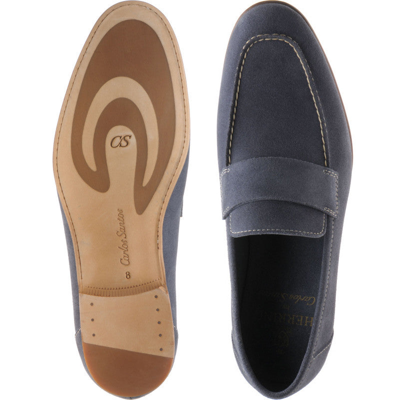Product image for Herring Bridport mens hybrid-soled loafers in grey suede