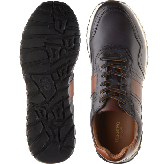 Product image for Herring Brisbane mens rubber-soled in dark grey and tan