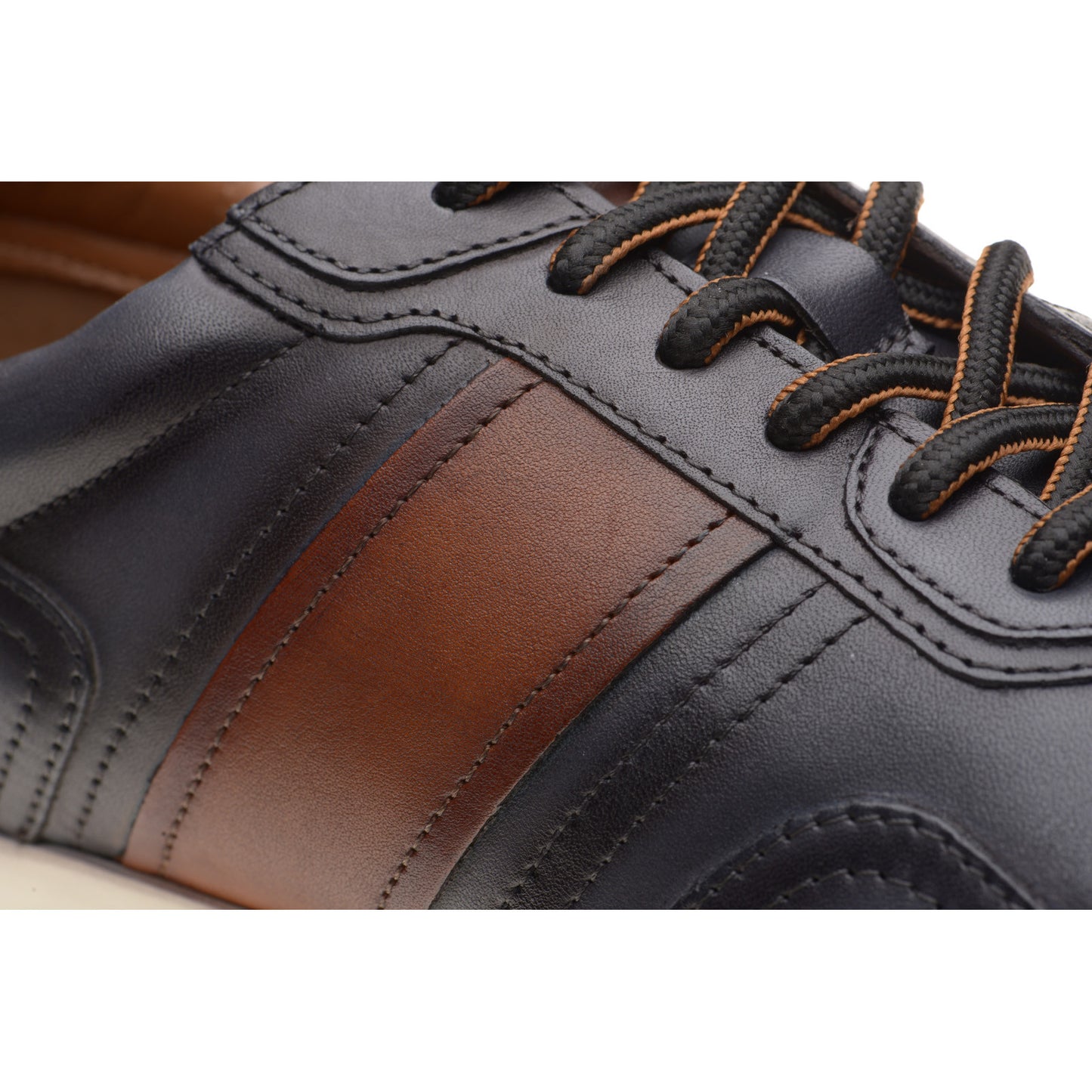 Product image for Herring Brisbane mens rubber-soled in dark grey and tan