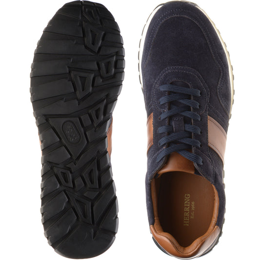 Product image for Herring Brisbane mens rubber-soled in navy suede and tan