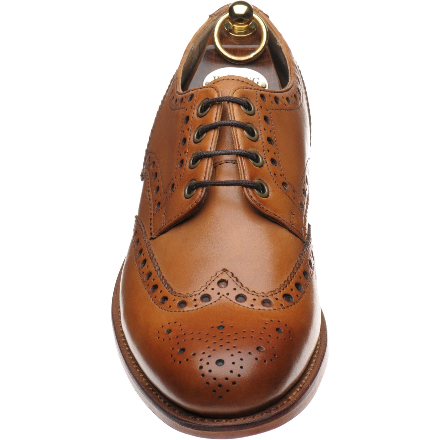 Product image for Herring Bushwick mens brogues in tan calf