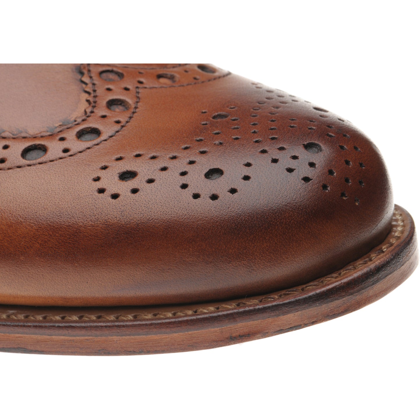 Product image for Herring Bushwick mens brogues in dark tan calf