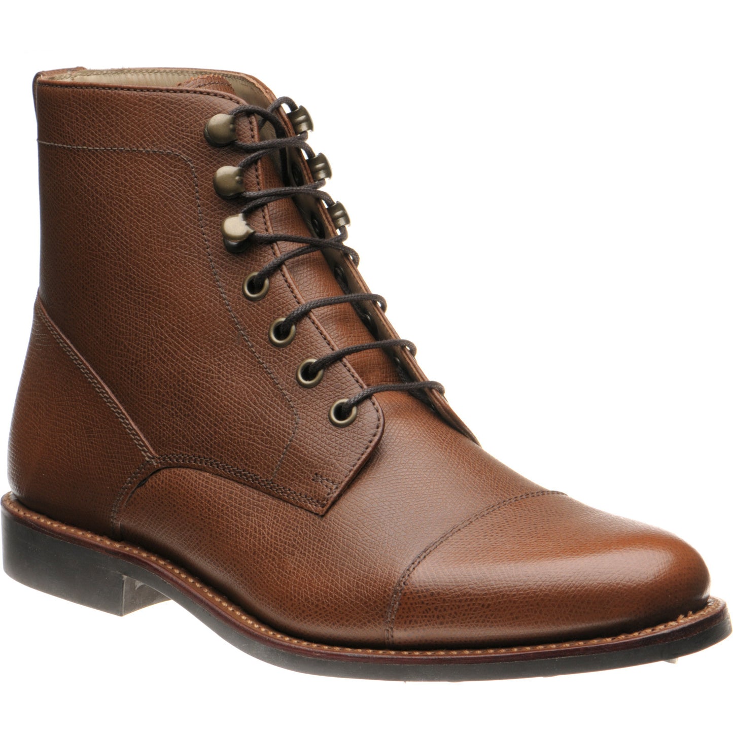 Product image for Herring Caldbeck Rubber mens rubber-soled boots in cognac grain calf