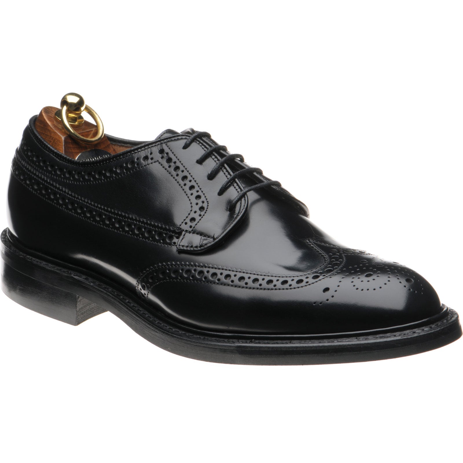 Product image for Herring Canning II (Rubber) mens rubber-soled brogues in black polished