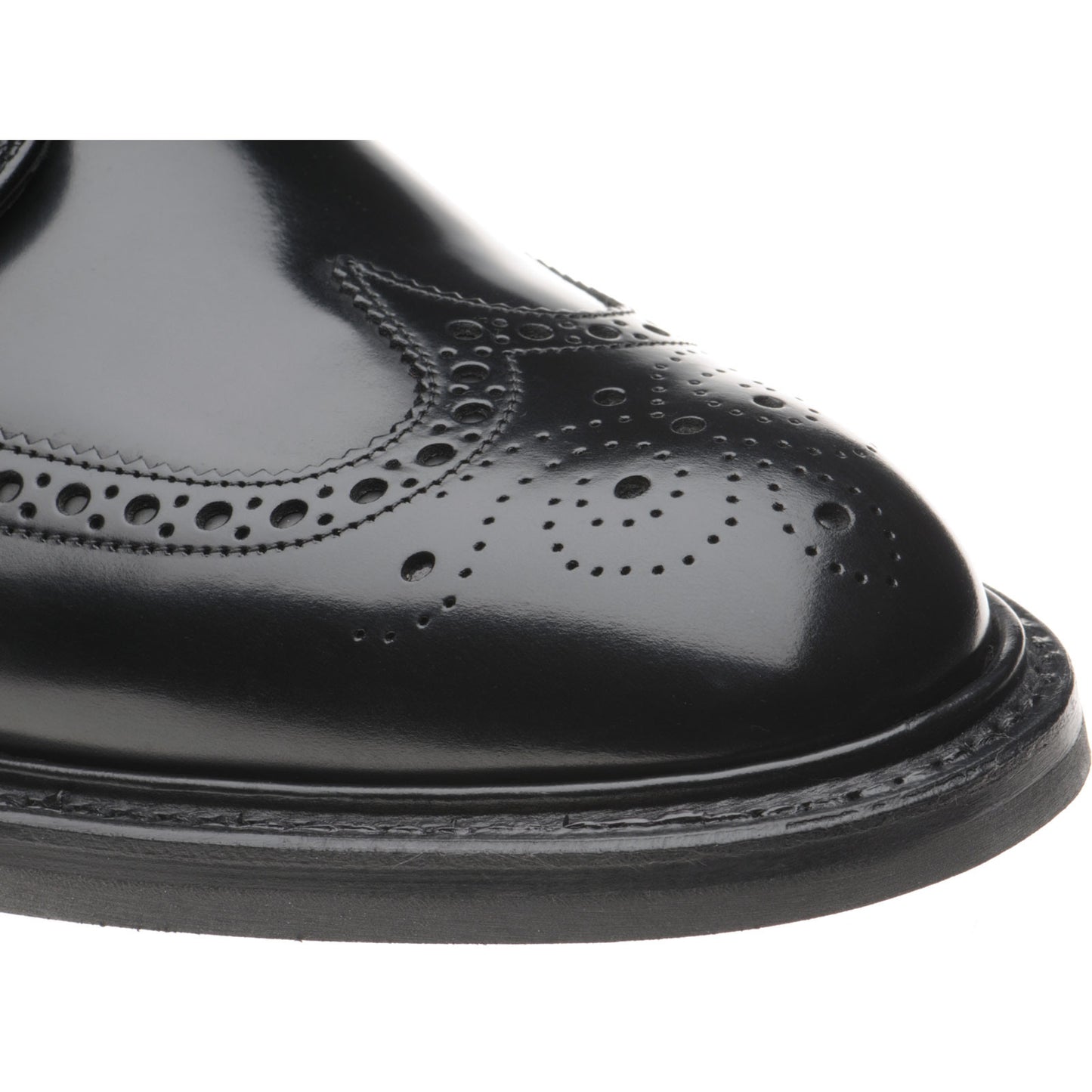 Product image for Herring Canning II (Rubber) mens rubber-soled brogues in black polished