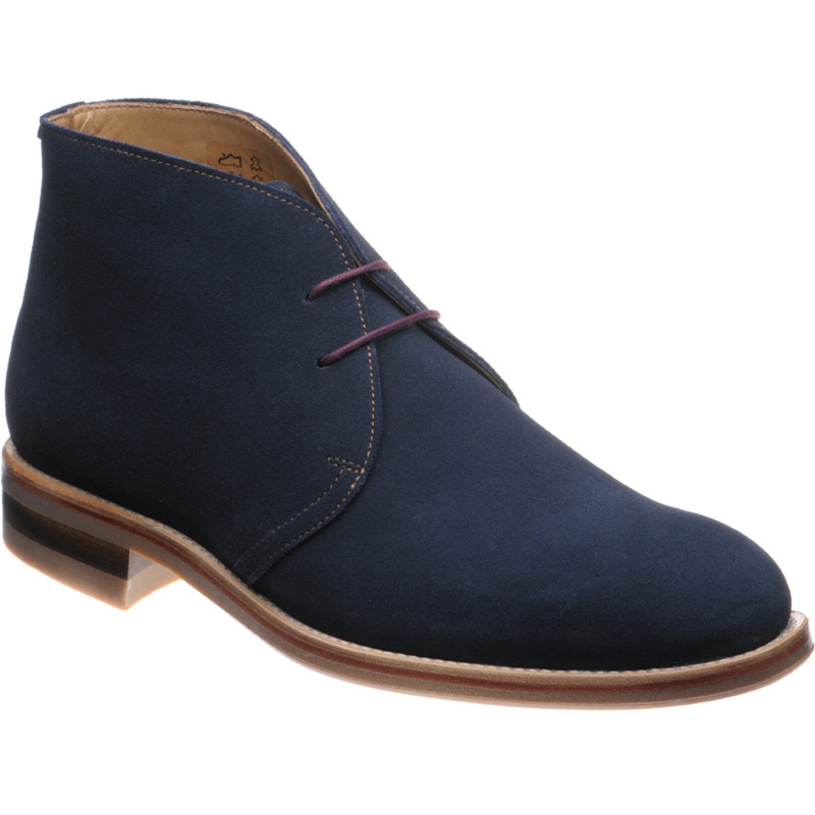 Herring Canterbury mens rubber-soled Chukka boots in navy suede