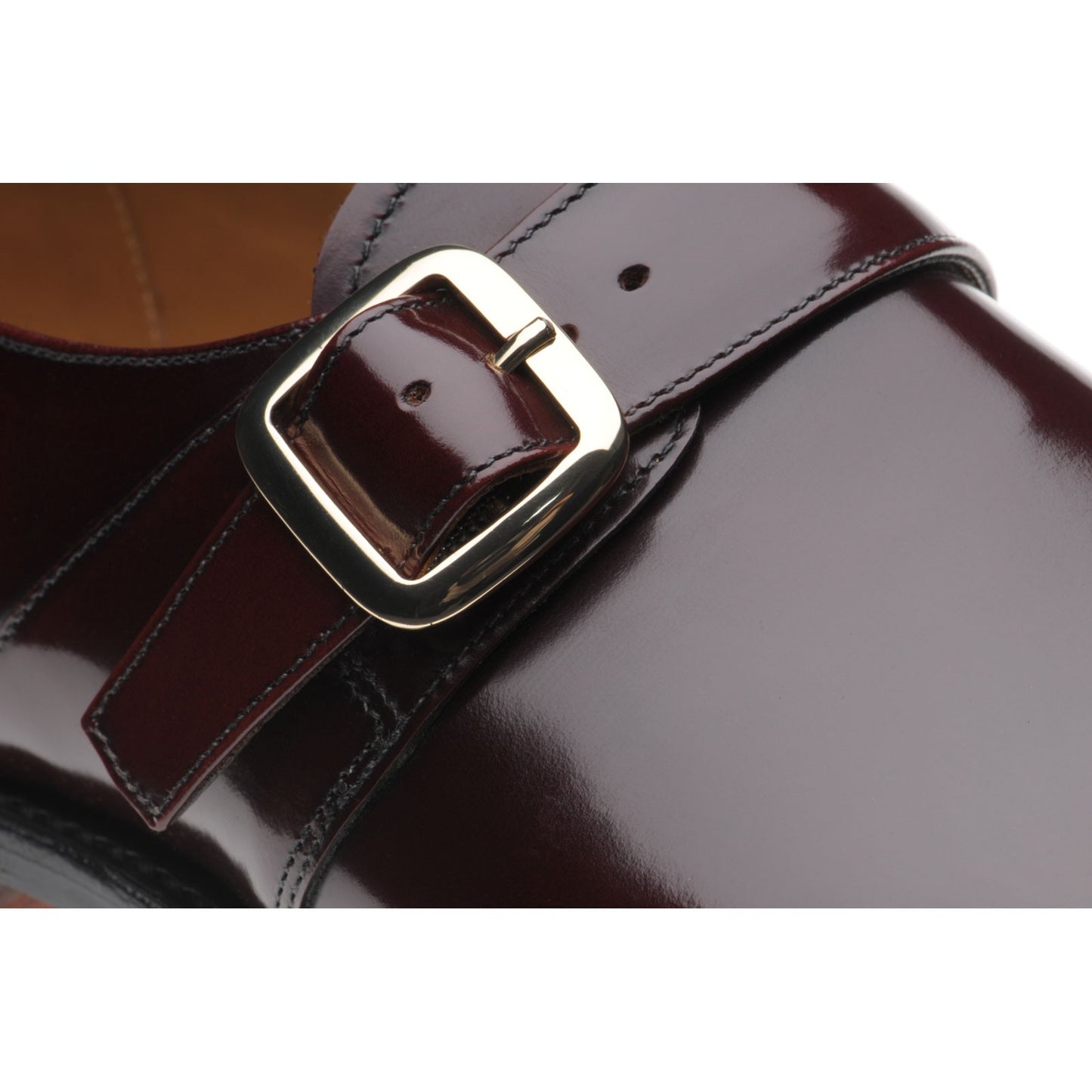 Product image for Herring Cardiff II mens monk shoes in burgundy polished (second)