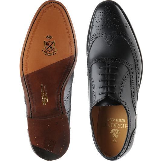 Product image for Herring Carnaby mens brogues in black calf