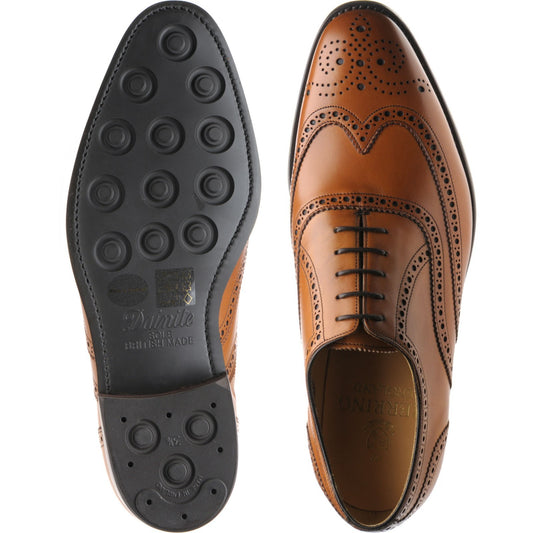 Product image for Herring Carnaby (Rubber) mens rubber-soled brogues in chestnut calf
