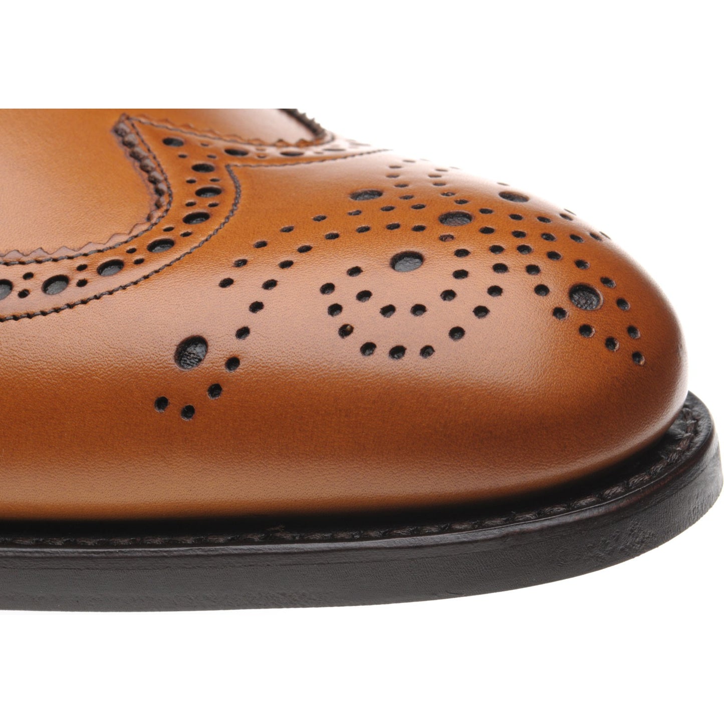 Product image for Herring Carnaby (Rubber) mens rubber-soled brogues in chestnut calf (second)