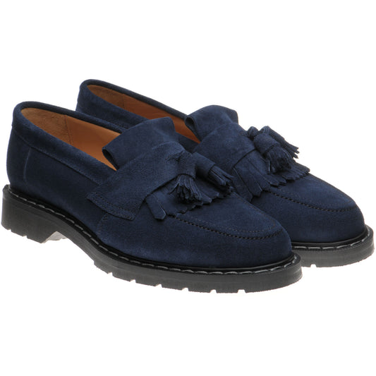 Product image for Herring Charlie ladies rubber-soled tasselled loafers in navy suede