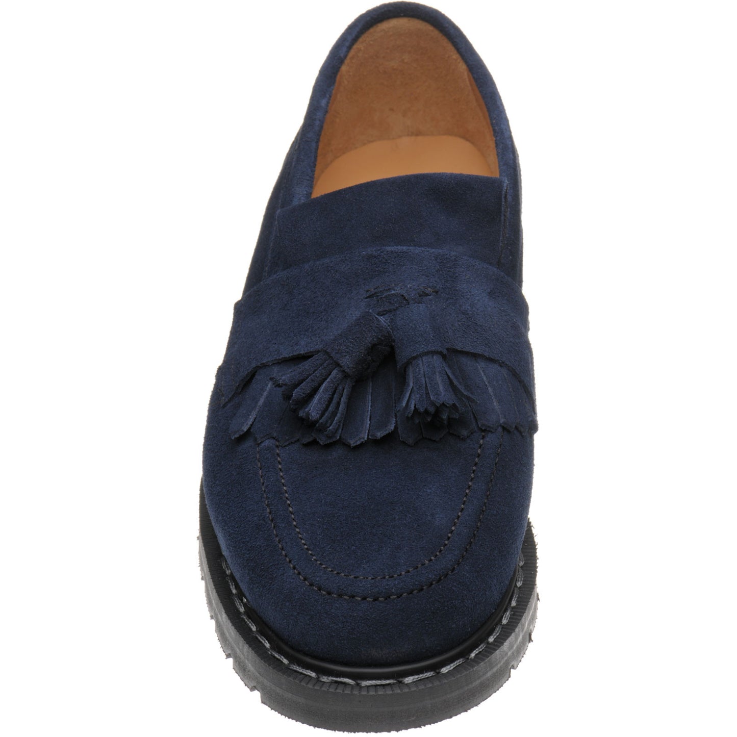 Product image for Herring Charlie ladies rubber-soled tasselled loafers in navy suede