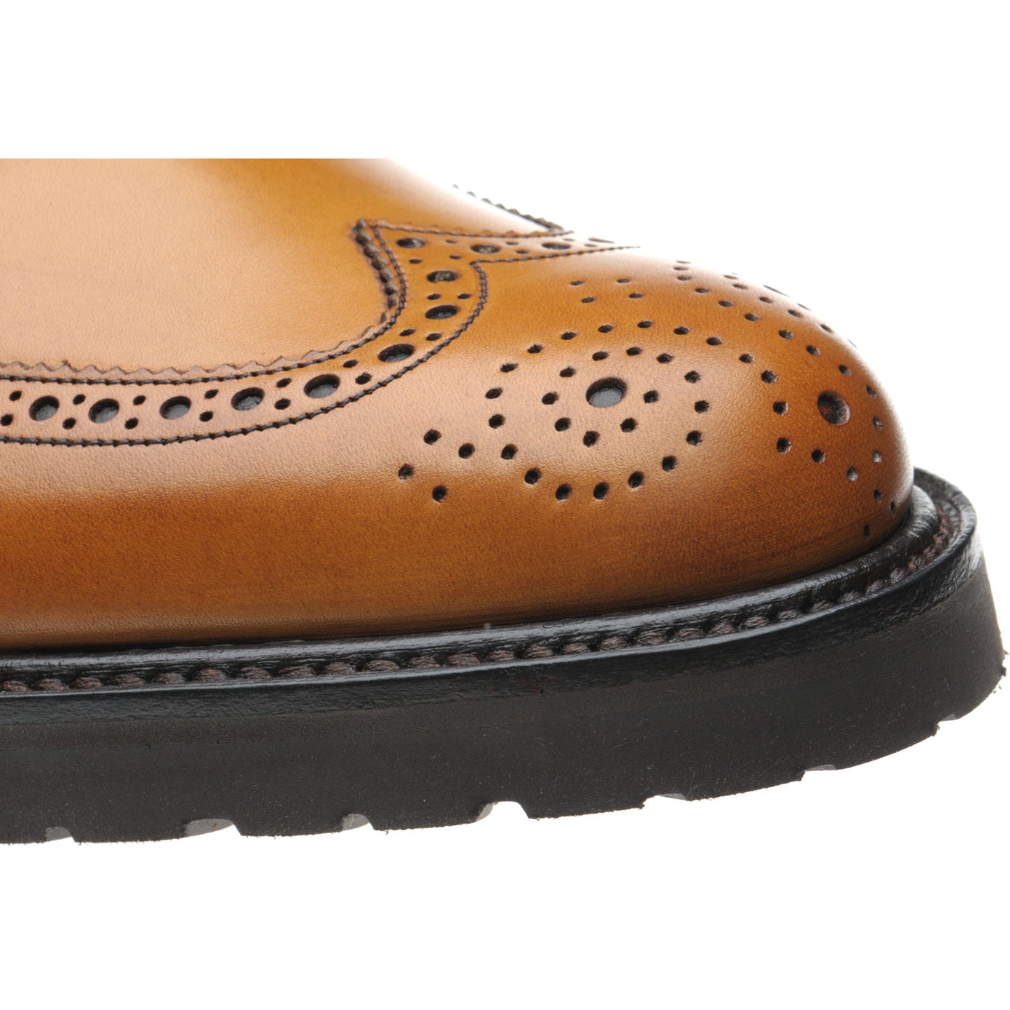 Product image for Herring Chippenham mens rubber-soled brogues in cedar calf