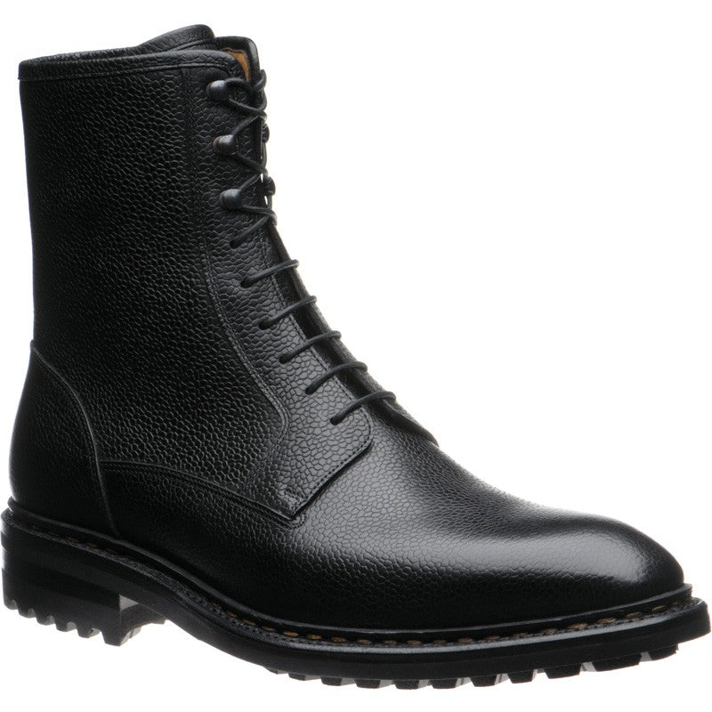 Product image for Herring Churchstow Norwegian mens rubber-soled boots in black grain