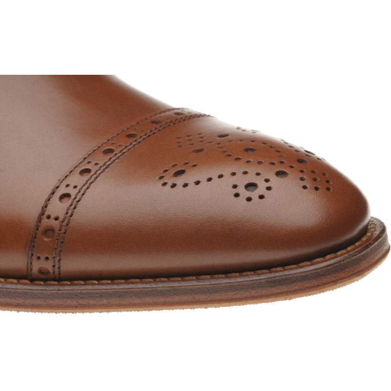 Product image for Herring Clifton mens hybrid-soled semi-brogues in tan calf