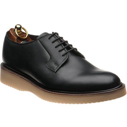 Product image for Herring Cookham mens rubber-soled Derby shoes in black waxy