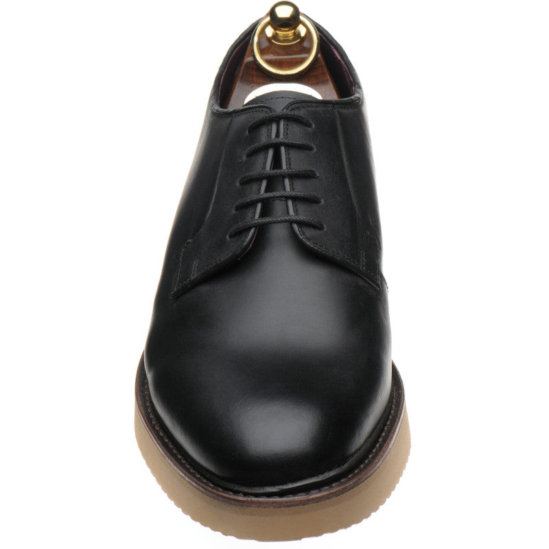 Product image for Herring Cookham mens rubber-soled Derby shoes in black waxy