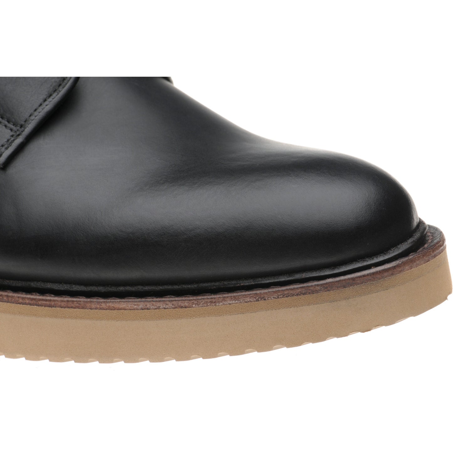 Product image for Herring Cookham mens rubber-soled Derby shoes in black waxy