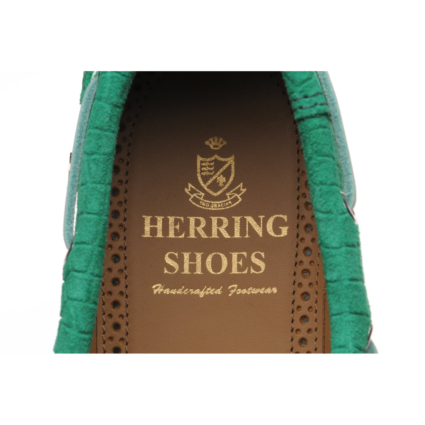 Product image for Herring Cordelia in green moc croc suede