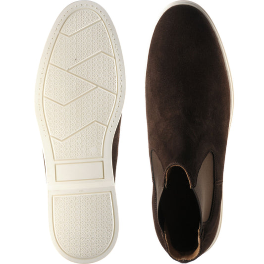 Product image for Herring Corvette mens rubber-soled Chelsea boots in dark brown suede