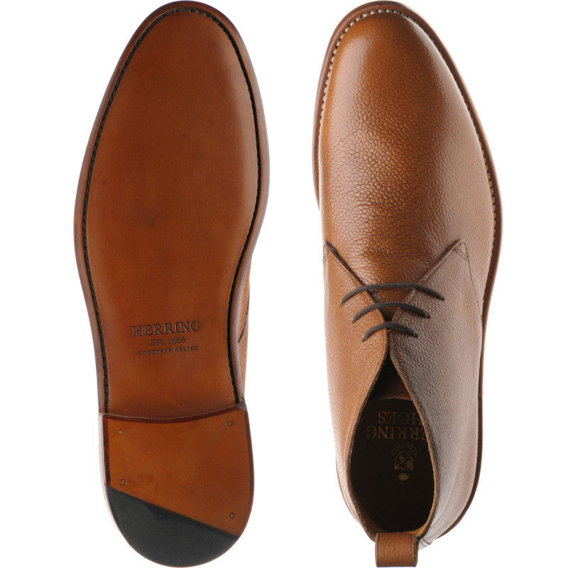 Product image for Herring Cosdon mens Chukka boots in tan grain