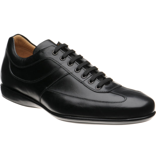 Product image for Herring Cosford mens rubber-soled trainers in black calf