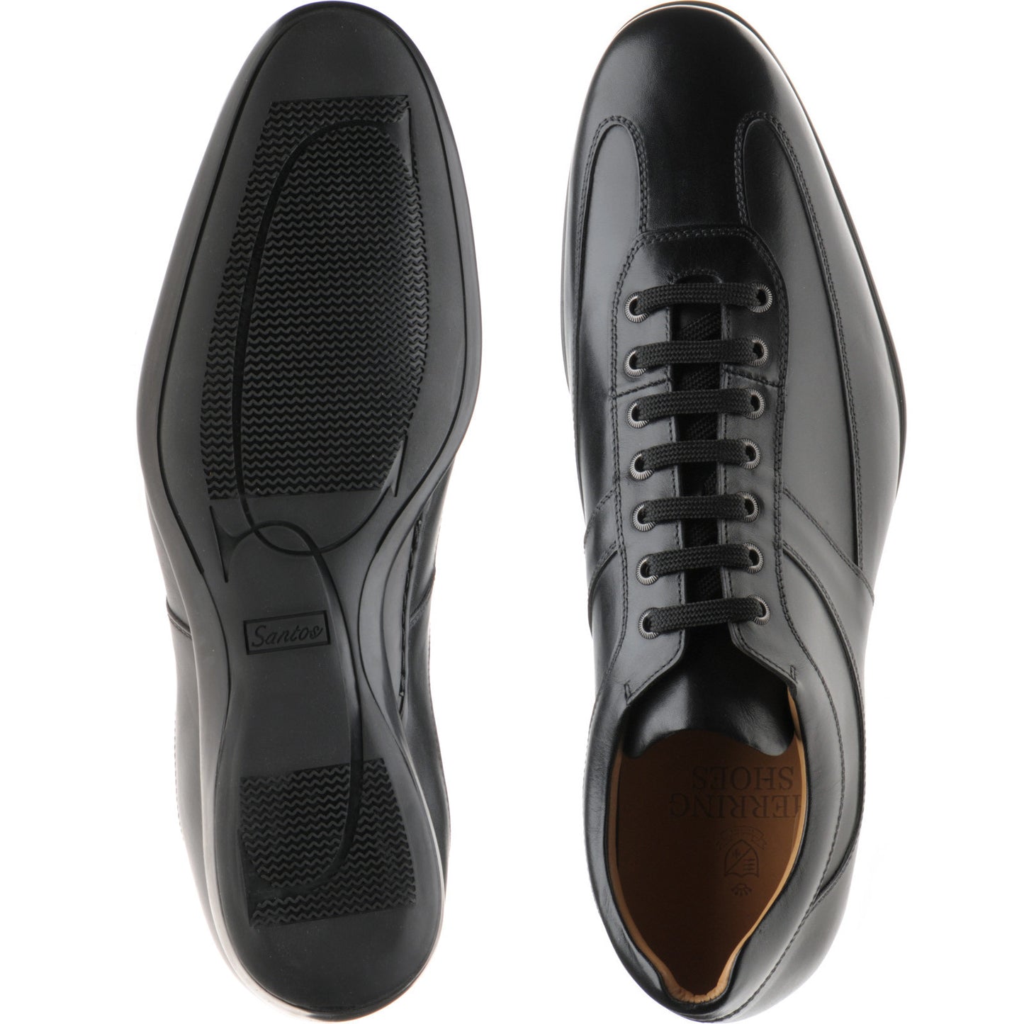 Product image for Herring Cosford mens rubber-soled trainers in black calf