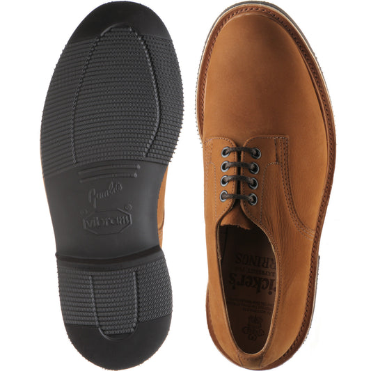 Product image for Herring Daniel mens rubber-soled Derby shoes in whiskey hydro nubuck