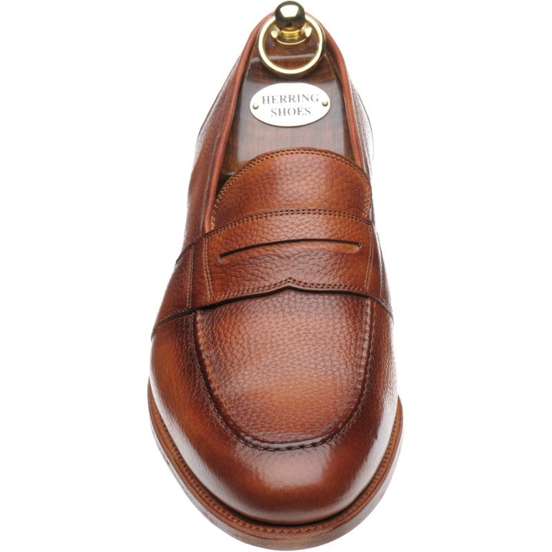 Product image for Herring Dartford mens loafers in tan soft grain