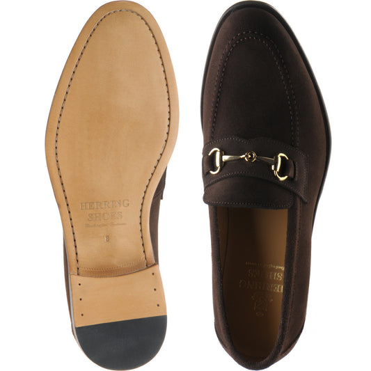 Product image for Herring Dillon II mens loafers in dark brown suede