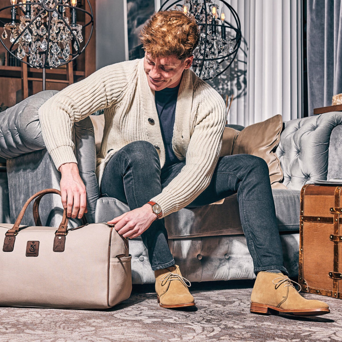 Product image for Herring Dorchester II Holdall in beige and brown