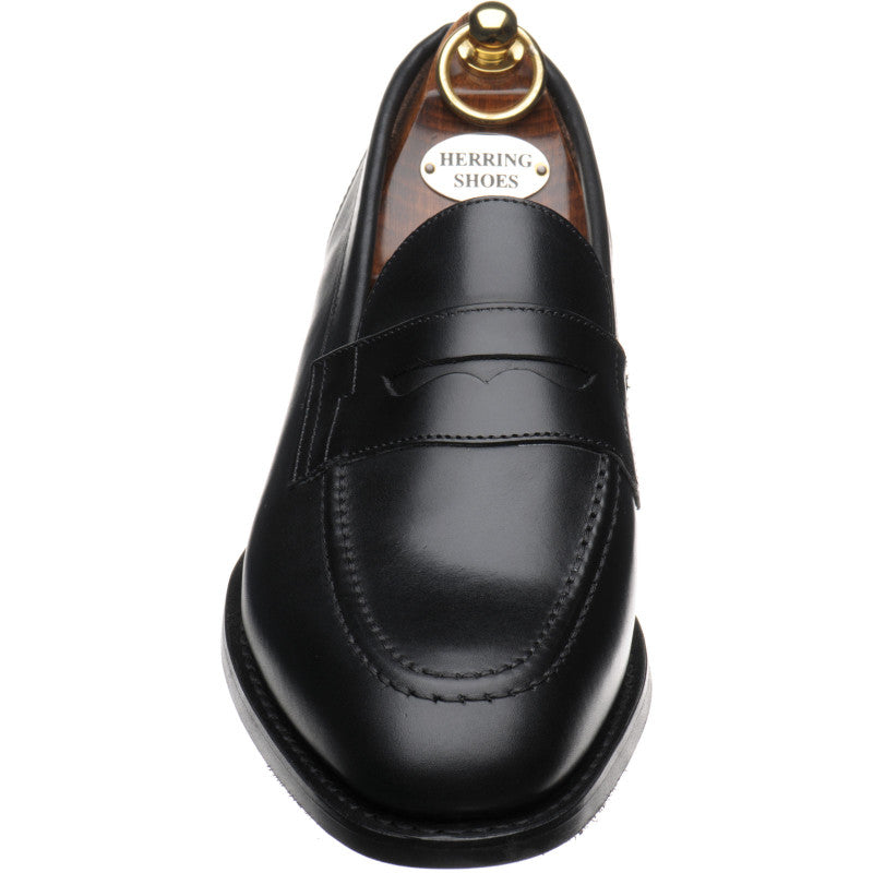 Product image for Herring Dunham mens rubber-soled loafers in black calf