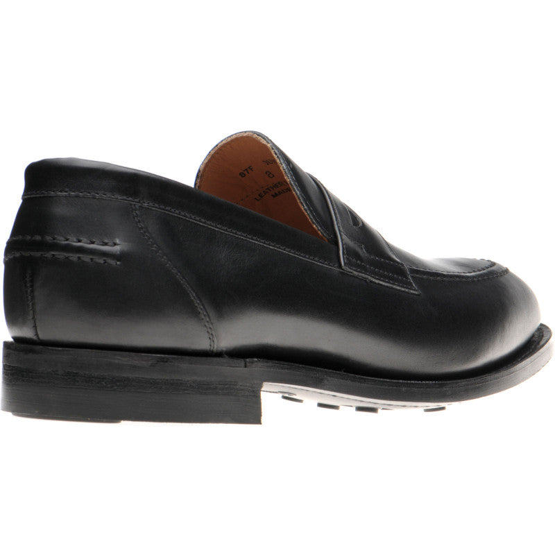 Product image for Herring Dunham mens rubber-soled loafers in black calf
